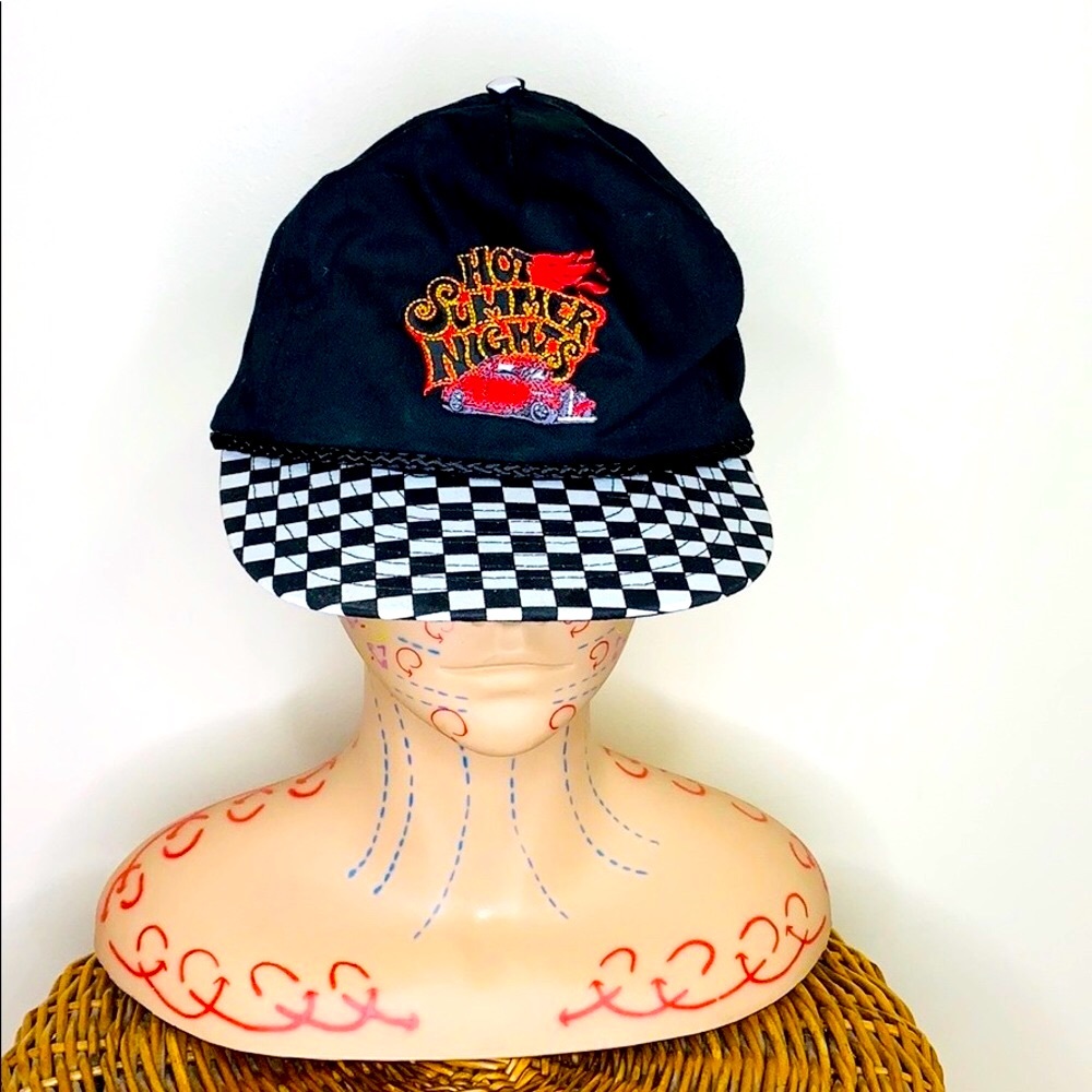 Nissin | Black & White Checkered Bill Hot Rod HOT SUMMER NIGHTS Throwback Hat